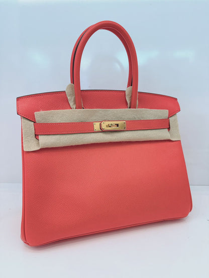 ROSE JAIPUR BIRKIN 30 EPSOM LEATHER GOLD HARDWARE