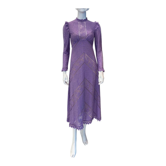 LILAC BRIGHTON PANELLED LACE DRESS S