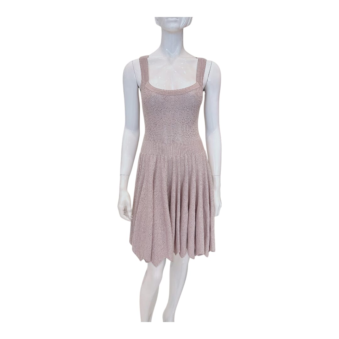 LILAC KNIT STRETCH MID LENGTH SLEEVELESS DRESS 42