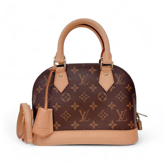 BROWN MONOGRAM CANVAS ALMA BB BAG