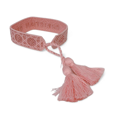 PINK OBLIQUE MELACOTTON MOTIF TASSEL BRACELET