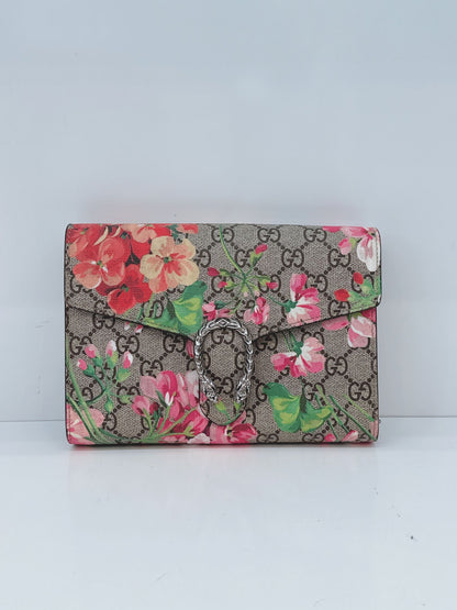 MULTICOLOR GG SUPREME CANVAS BLOOMS DIONYSUS WALLET ON CHAIN