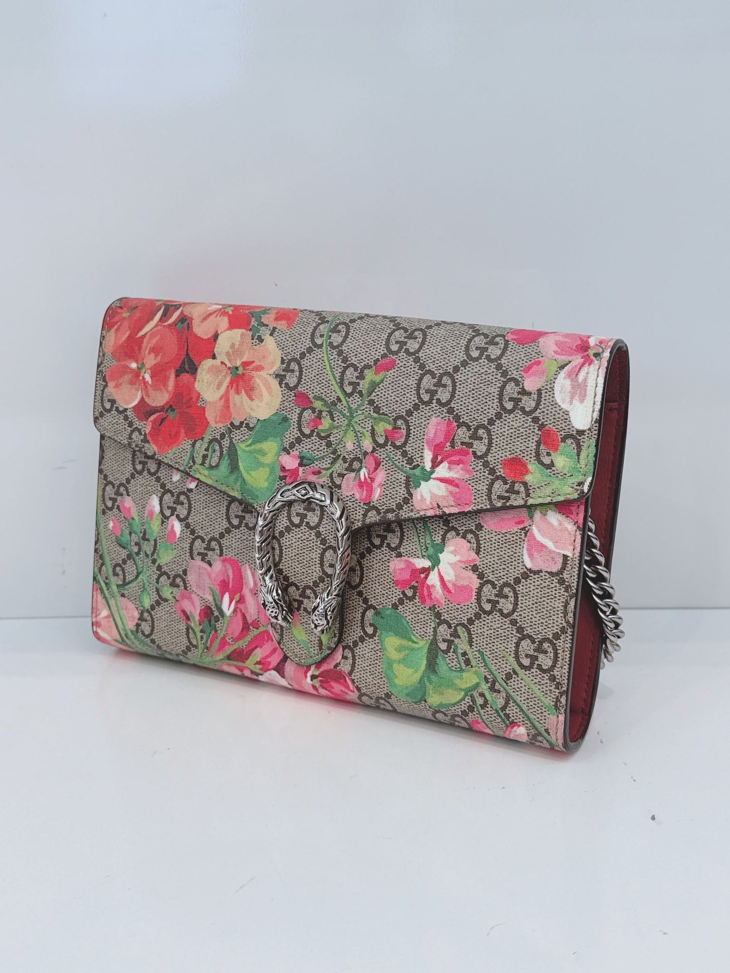 MULTICOLOR GG SUPREME CANVAS BLOOMS DIONYSUS WALLET ON CHAIN