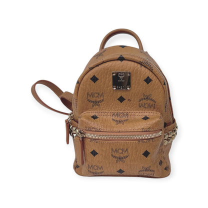 BROWN LEATHER MINI STARK SIDE STUDS BACKPACK