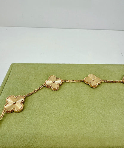 18K YELLOW GOLD VINTAGE ALHAMBRA BRACELET, 5 MOTIFS