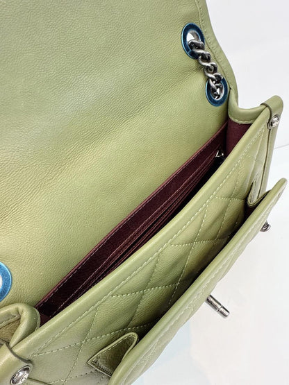 OLIVE GREEN MINI FRENCH RIVIERA FLAP BAG