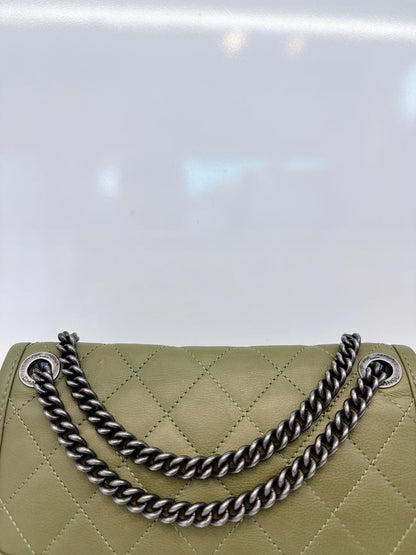 OLIVE GREEN MINI FRENCH RIVIERA FLAP BAG