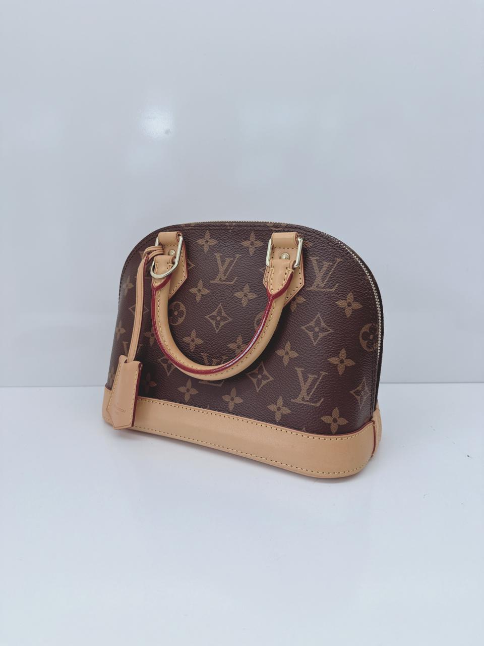 BROWN MONOGRAM CANVAS ALMA BB BAG