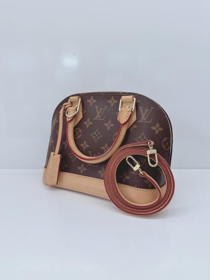 BROWN MONOGRAM CANVAS ALMA BB BAG