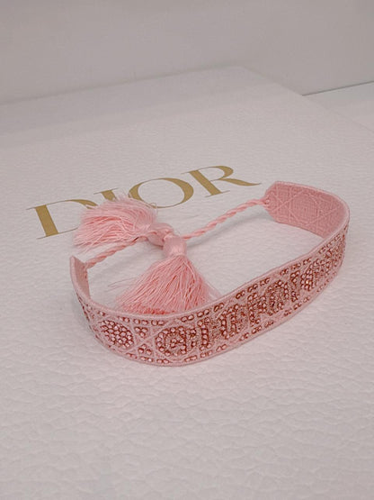 PINK OBLIQUE MELACOTTON MOTIF TASSEL BRACELET