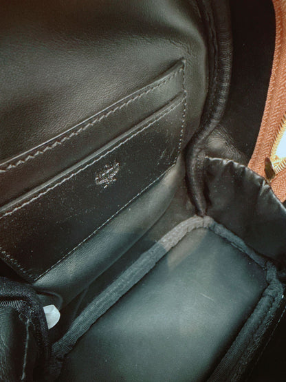 BROWN LEATHER MINI STARK SIDE STUDS BACKPACK