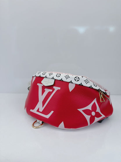 RED PINK WHITE MONOGRAM GIANT BUMBAG