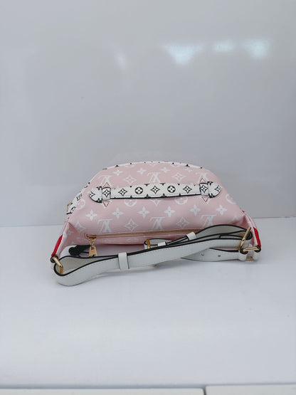 RED PINK WHITE MONOGRAM GIANT BUMBAG