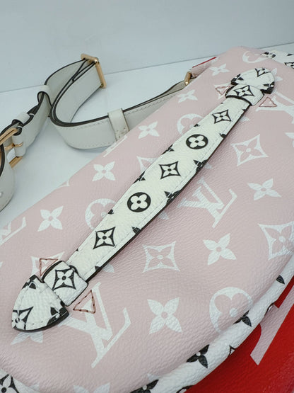 RED PINK WHITE MONOGRAM GIANT BUMBAG