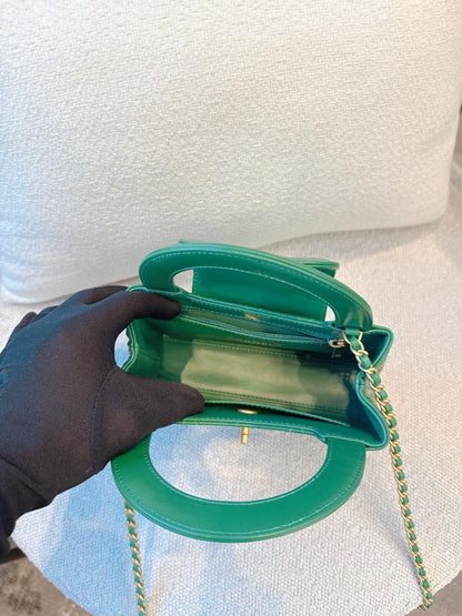 EMERALD GREEN QUILTED AGED CALFSKIN LEATHER SMALL KELLY SHOPPER BAG GOLD TONE HARDWARE