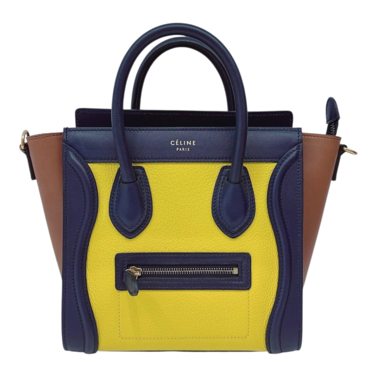 TRICOLOR LEATHER NANO LUGGAGE TOTE BAG