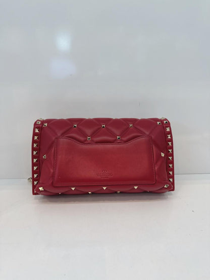 RED LAMBSKIN CANDYSTUD CROSSBODY BAG