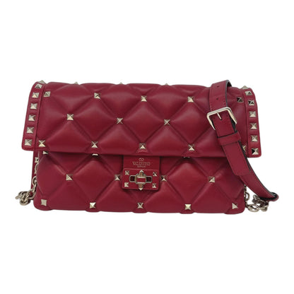 RED LAMBSKIN CANDYSTUD CROSSBODY BAG