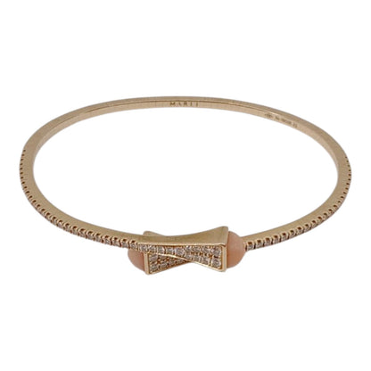 OPAL PINK AND YELLOW GOLD CLEO DIAMOND SLIM SLIP-ON BRACELET