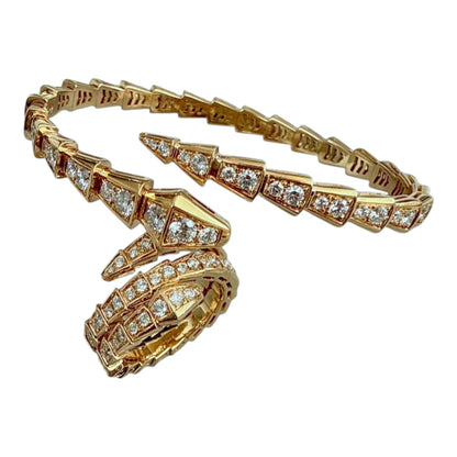 18K ROSE GOLD SERPENTI VIPER DIAMOND BRACELET AND RING SET