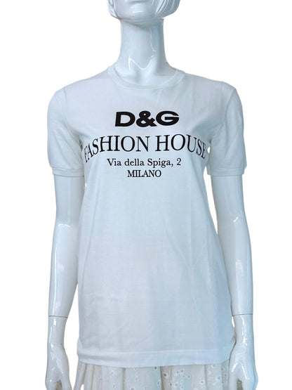 WHITE COTTON JERSEY T-SHIRT 38