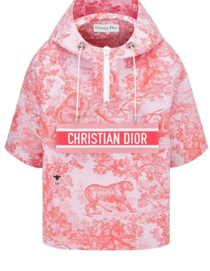PINK IVIERA SHORT SLEEVED HOODED JACKET S