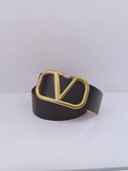 BLACK RED LEATHER VLOGO REVERSIBLE WAIST BELT 90/36
