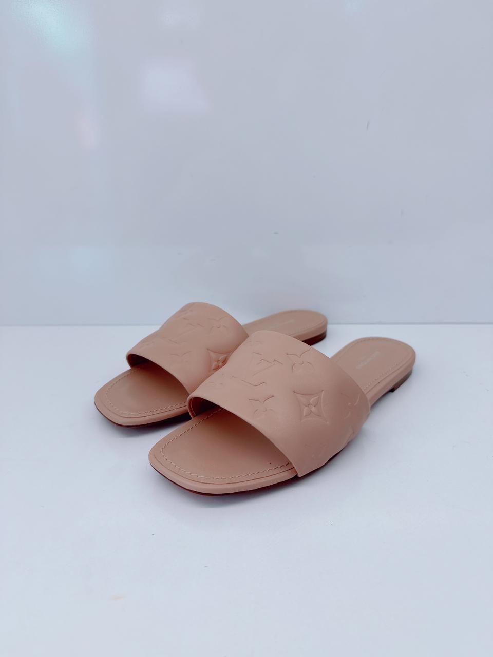 BLUSH PINK LEATHER REVIVAL FLAT SANDALS 37.5