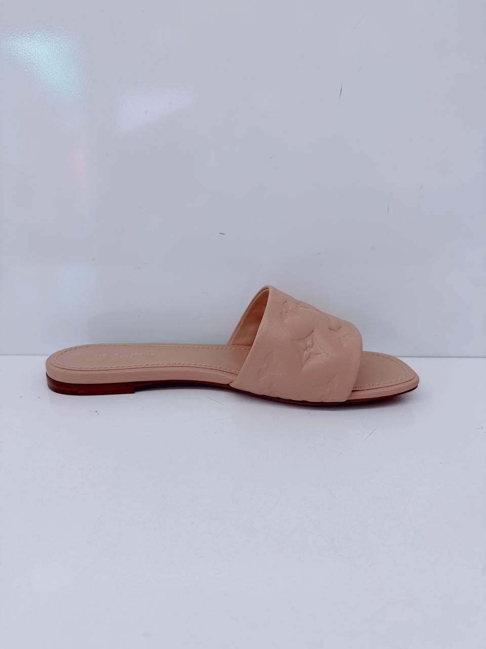 BLUSH PINK LEATHER REVIVAL FLAT SANDALS 37.5