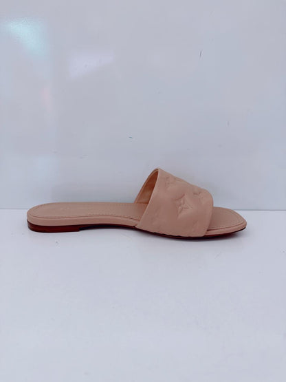 BLUSH PINK LEATHER REVIVAL FLAT SANDALS 37.5