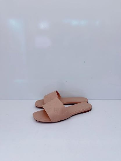 BLUSH PINK LEATHER REVIVAL FLAT SANDALS 37.5