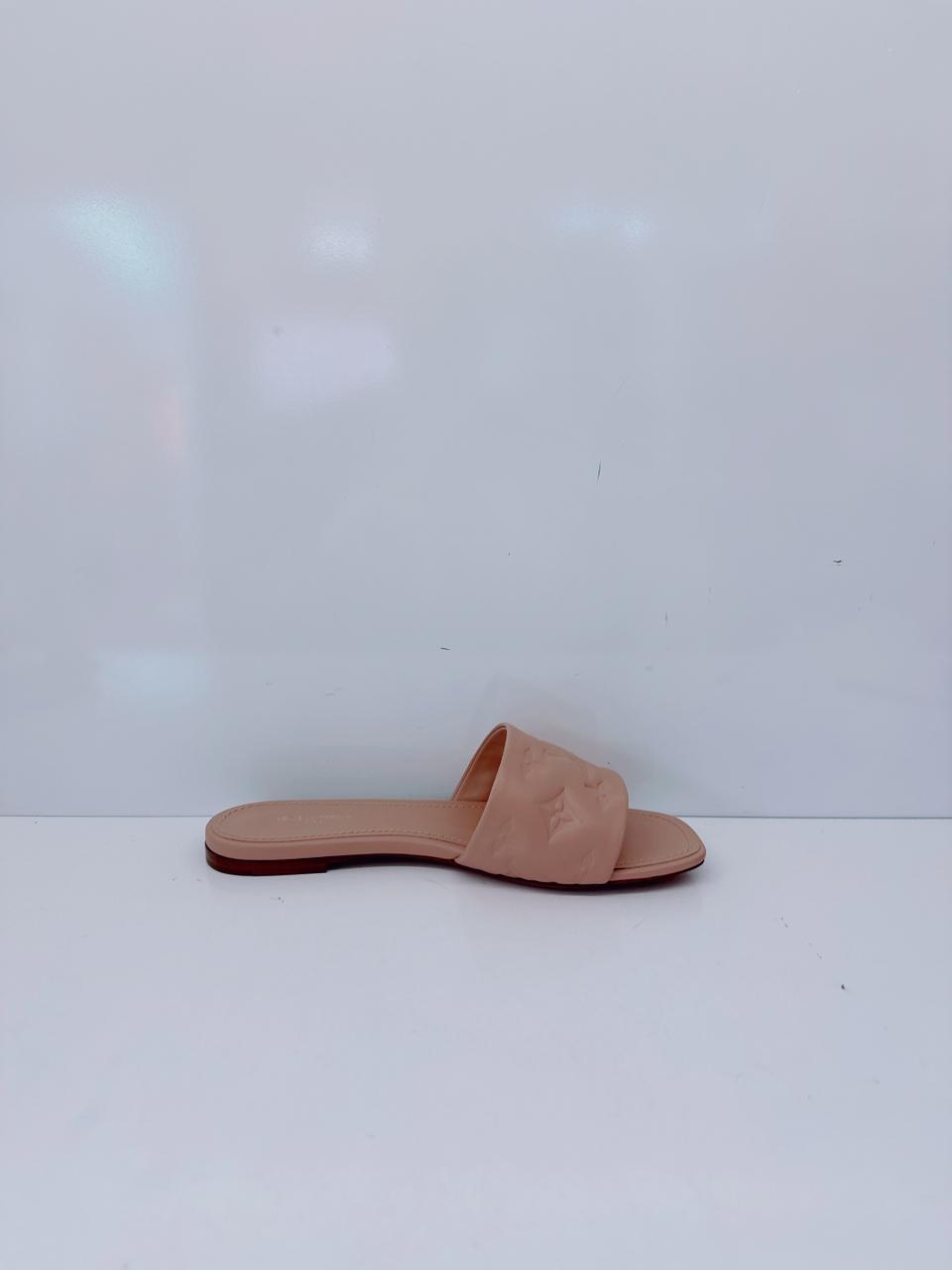 BLUSH PINK LEATHER REVIVAL FLAT SANDALS 37.5