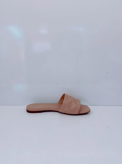 BLUSH PINK LEATHER REVIVAL FLAT SANDALS 37.5
