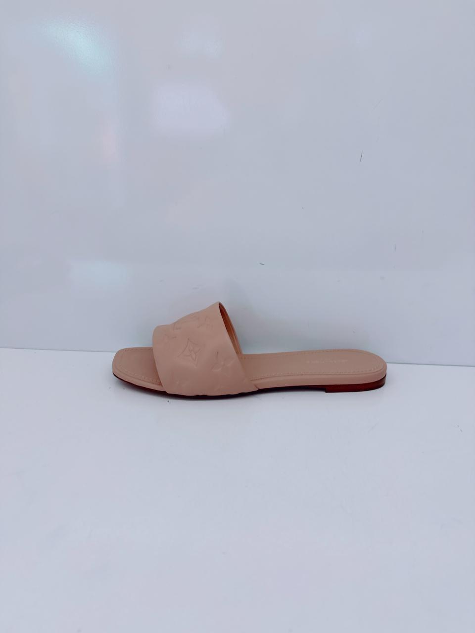 BLUSH PINK LEATHER REVIVAL FLAT SANDALS 37.5