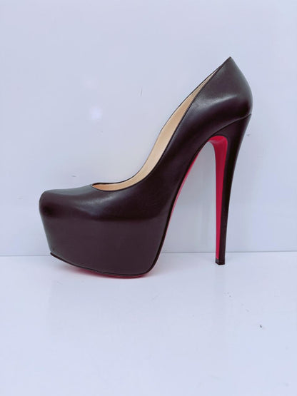 BLACK LEATHER DAFFODILE PLATFORM PUMPS 40