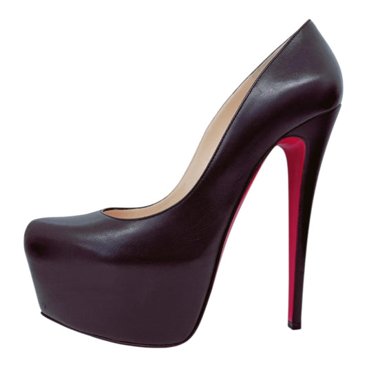 BLACK LEATHER DAFFODILE PLATFORM PUMPS 40