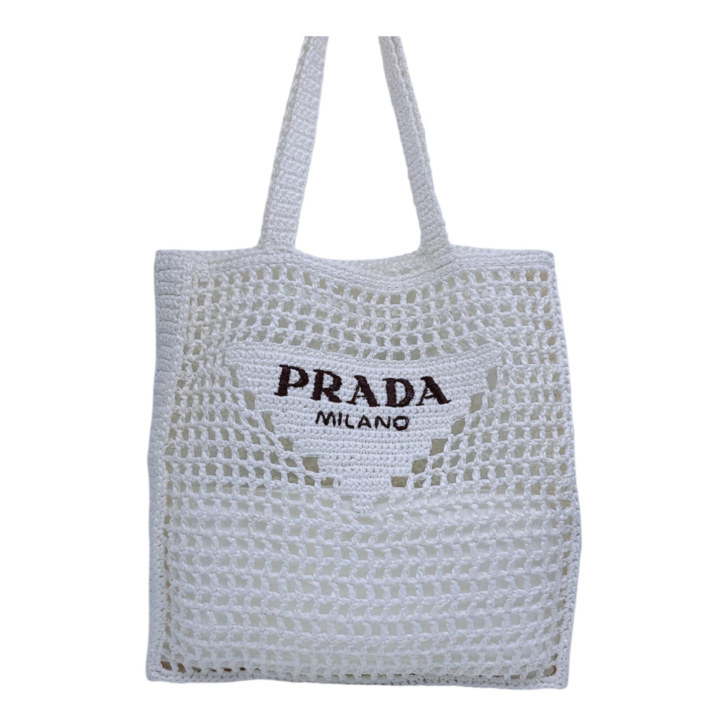 WHITE CROCHET TOTE BAG