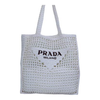 WHITE CROCHET TOTE BAG