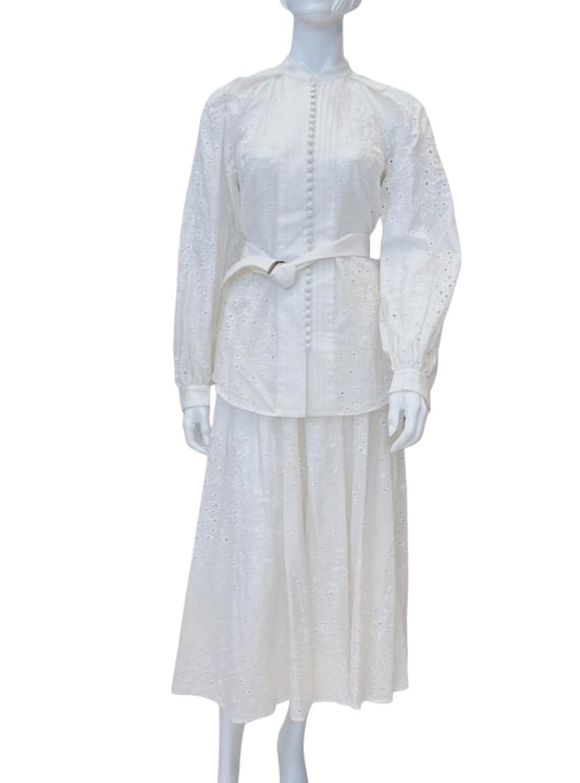 IVORY LACE EVELYN BLOUSE AND AMELIA SKIRT SET US4