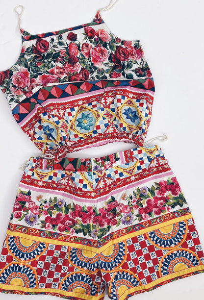 CARETTO PRINT TOP AND SHORT SET 12