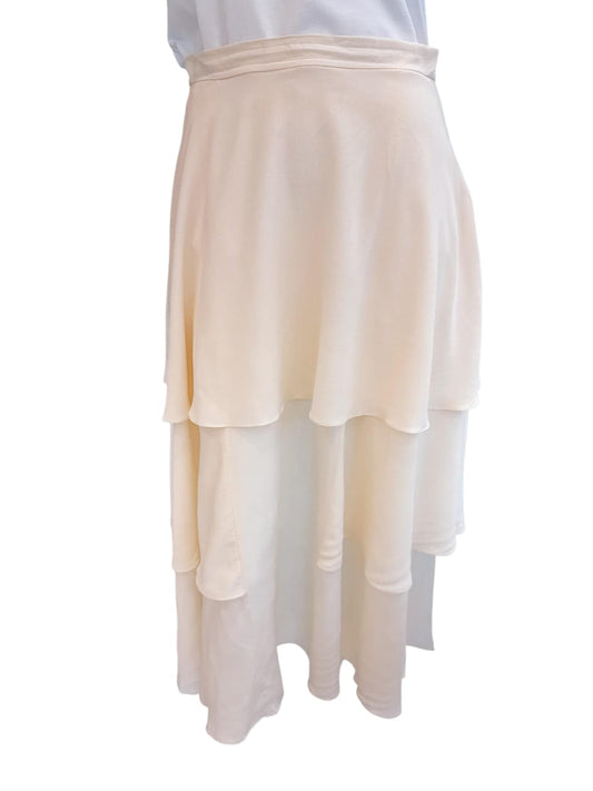 IVORY LAYERED MIDI SKIRT 40