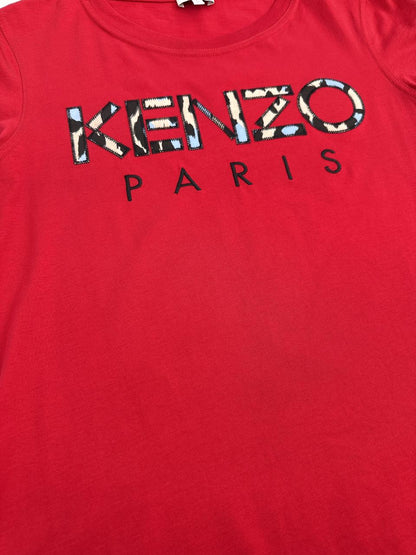 RED LOGO PRINT T-SHIRT S