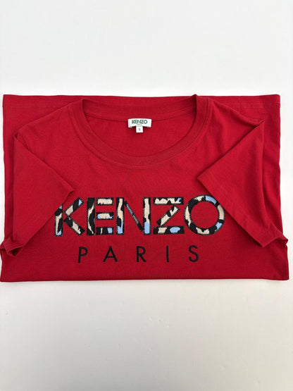 RED LOGO PRINT T-SHIRT S