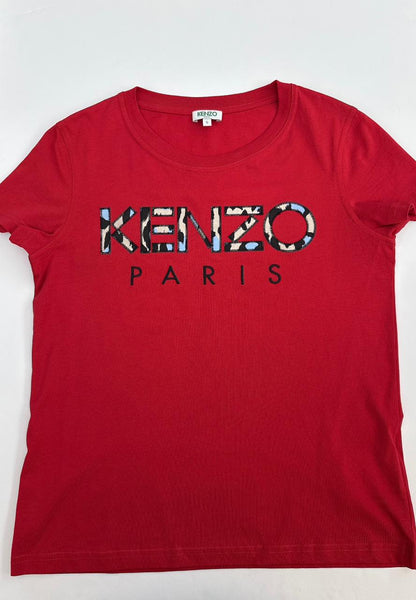 RED LOGO PRINT T-SHIRT S