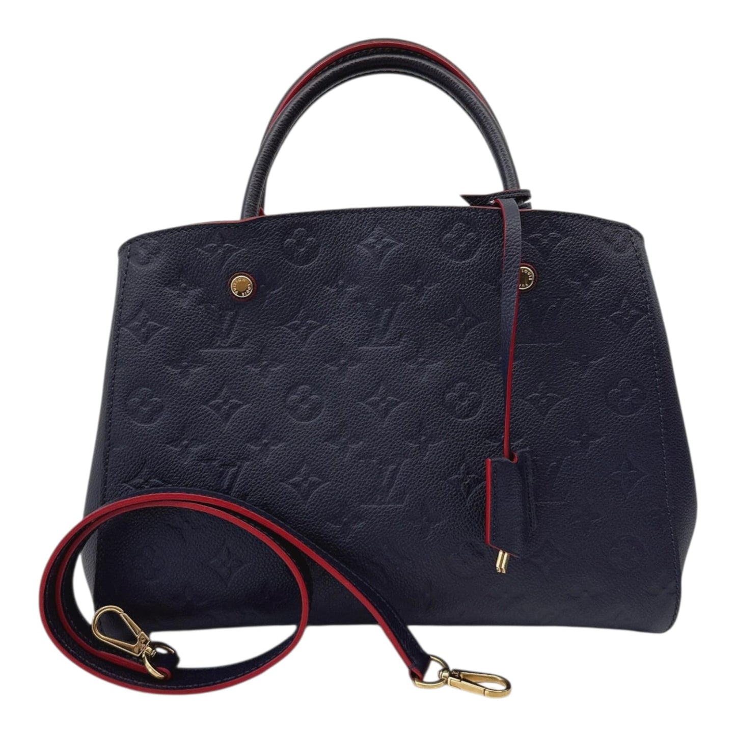 MARINE ROUGE MONOGRAM EMPREINTE LEATHER MONTAIGNE MM BAG