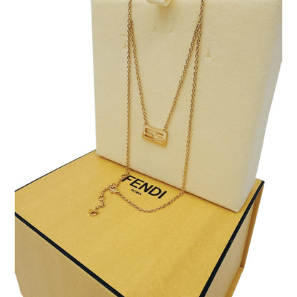 GOLD TONE PLATED METAL UNIFORM BAGUETTE NECKLACE
