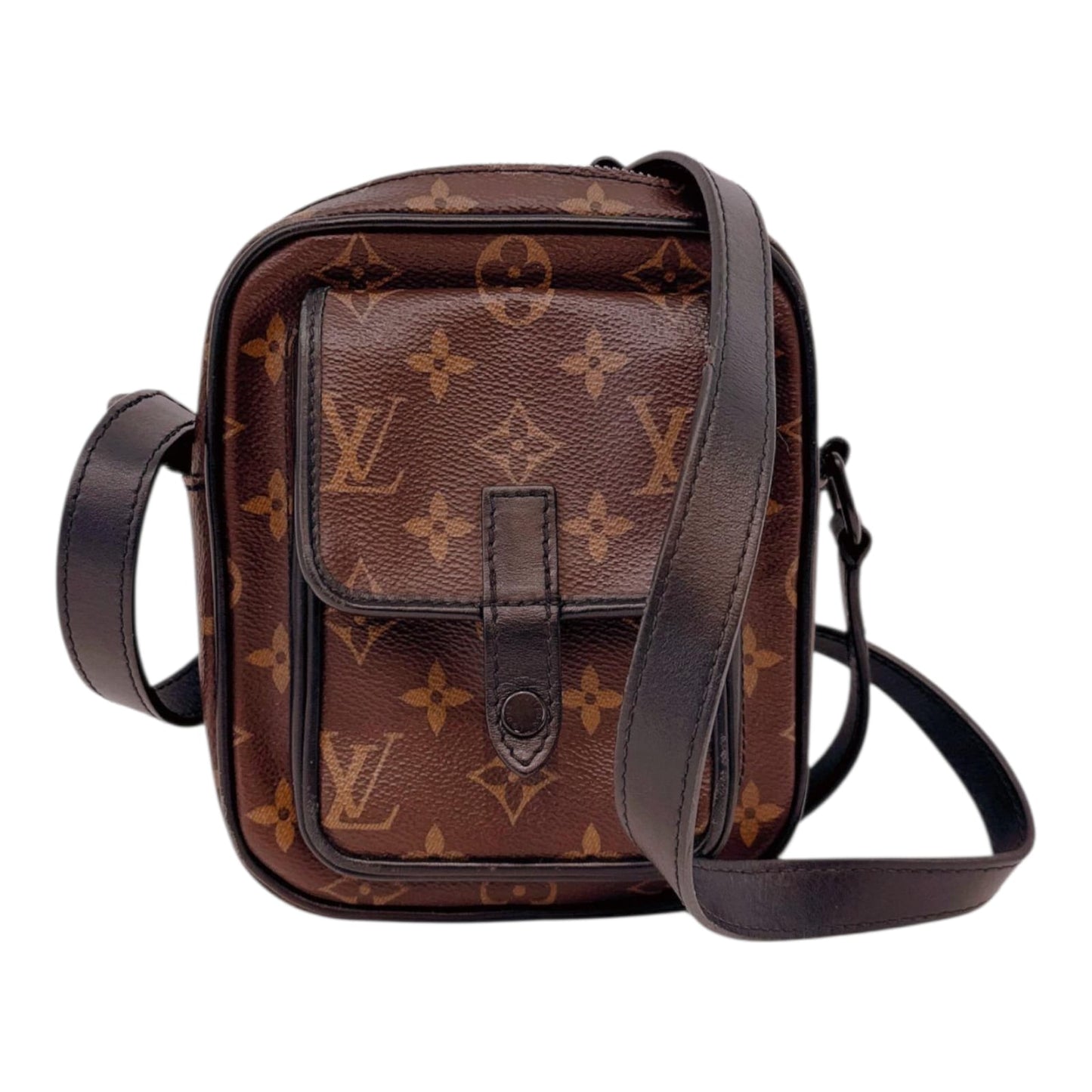 BROWN BLACK MONOGRAM MACASSAR CHRISTOPHER WEARABLE WALLET
