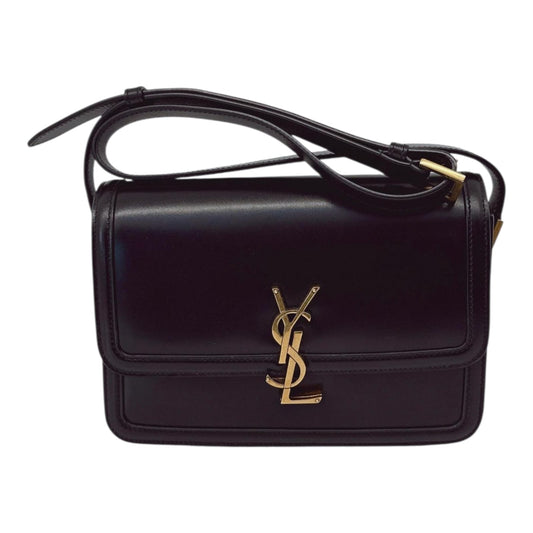 BLACK CALFSKIN LEATHER MEDIUM SOLFERINO SHOULDER BAG