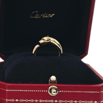 YELLOW GOLD TSAVORITE GARNET ONYX PANTHERE DE CARTIER RING SMALL MODEL