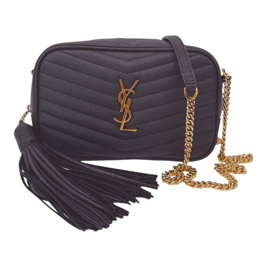 BLACK MATELASSE LEATHER LOU MINI SHOULDER BAG